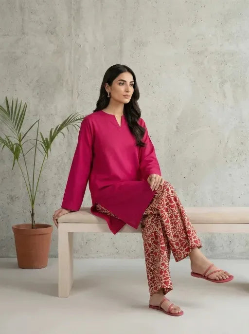 Premium Lawn 2 Piece Suit –  minimal  pink Shirt with Doria Lawn Trouser